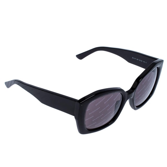 Balenciaga Logomania Square Sunglasses - Black - Picture 1 of 5